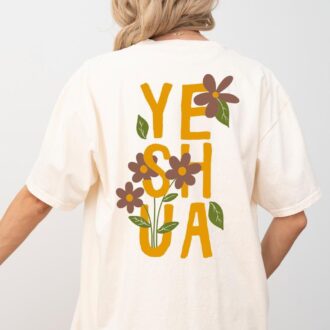 Yeshua Floral T Shirt, Subtle Christian Shirts, Jesus Shirts, Faith Shirts 0