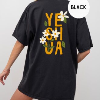 Yeshua Floral T Shirt, Subtle Christian Shirts, Jesus Shirts, Faith Shirts 2
