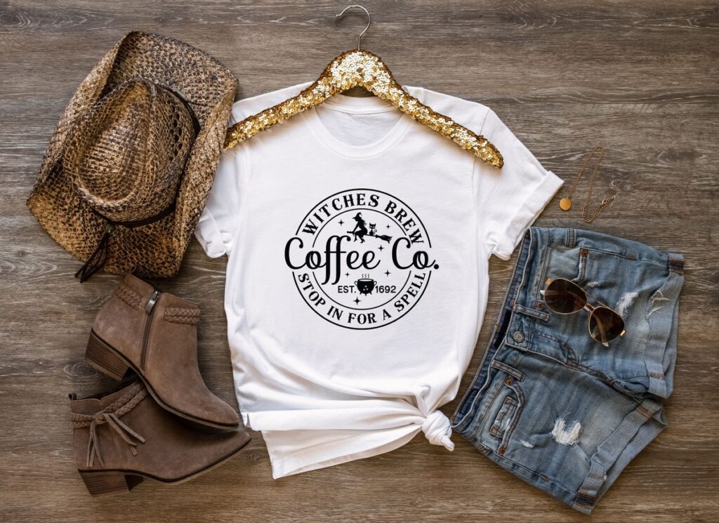 Witches Brew Sweatshirt, Funny Coffee Co Crewneck, Halloween Pullover Sweater