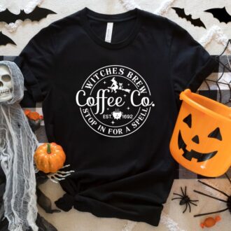 Witches Brew Funny Coffee Co Crewneck Sweatshirt, Halloween Pullover Sweater 4