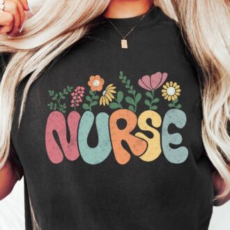Floral Nurse T shirt, Nurse Appreciation, Registered Nurse Student Tee, Nursing School 0