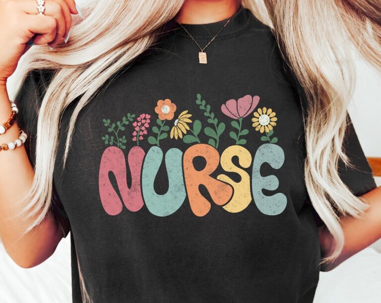 Floral Nurse Shirt, Nurse Appreciation, Registered Nurse Student T-shirt, Nursing School