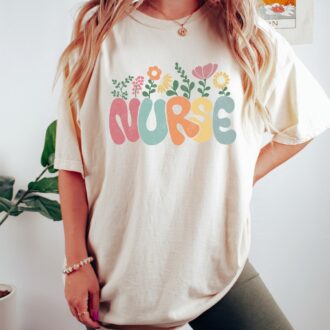 Floral Nurse T shirt, Nurse Appreciation, Registered Nurse Student Tee, Nursing School 1