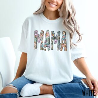 Floral Mama T shirt, Mothers Day Gift for New Mom, Birthday Gift, Motherhood Shirt 2