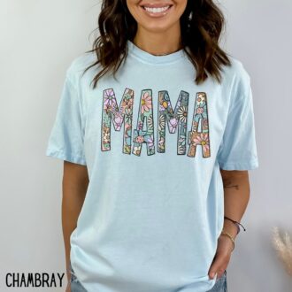 Floral Mama T shirt, Mothers Day Gift for New Mom, Birthday Gift, Motherhood Shirt 3