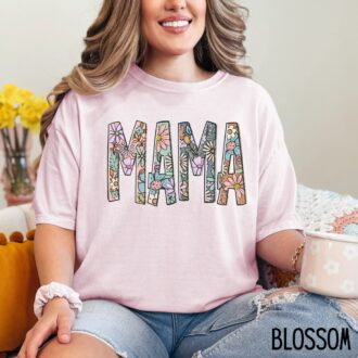 Floral Mama T shirt, Mothers Day Gift for New Mom, Birthday Gift, Motherhood Shirt 6