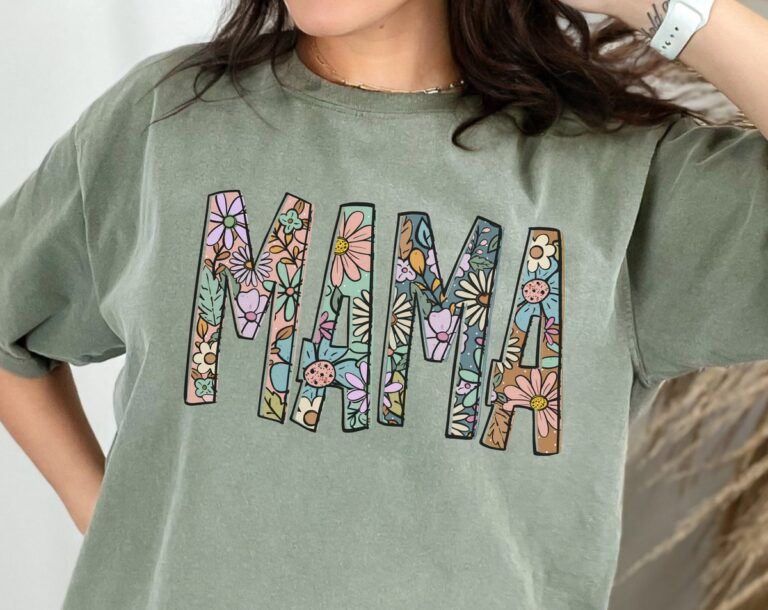 Floral Mama Shirt, Mothers Day Gift for New Mom, Birthday Gift, Motherhood T-shirt