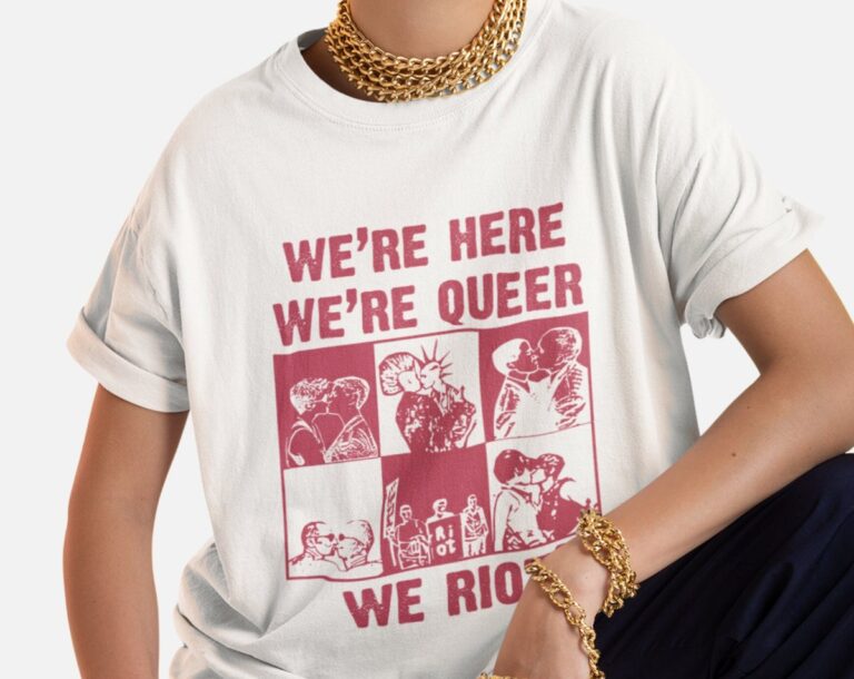 We’re Here We’re Queer We Riot Shirt, LGBTQ Shirt, Les Gay Pride Shirt, Pride Month Gifts