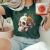 Anatomical Brain T-shirt, Women’s Floral Skull Nurse Shirt, Gothic Skeleton Design