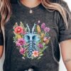 Anatomically Correct Torso Floral T-Shirt for Women, Medical Gift for Nurse