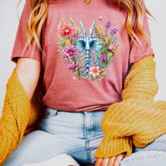 Anatomically Correct Torso Floral T Shirt for Women, Medical Gift for Nurse 2