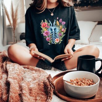 Anatomically Correct Torso Floral T Shirt for Women, Medical Gift for Nurse 5