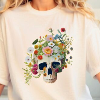 Anatomy Skull Floral Nurse T Shirt, flower skull tank top, skeleton shirt for women 0