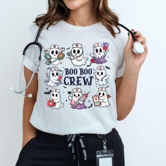 Funny Boo Boo Crew Sweatshirt, Nursing Ghost Halloween Party, Nurse Practitioner 0