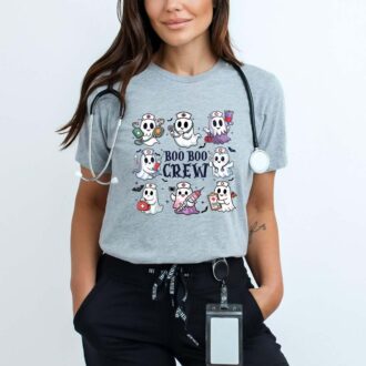 Funny Boo Boo Crew Sweatshirt, Nursing Ghost Halloween Party, Nurse Practitioner 1