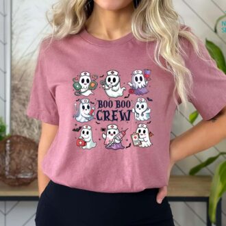 Funny Boo Boo Crew Sweatshirt, Nursing Ghost Halloween Party, Nurse Practitioner 5