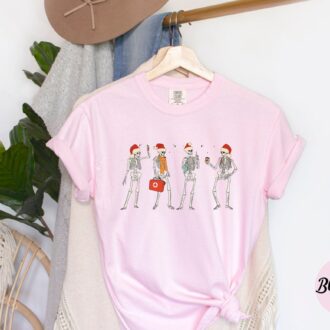 Funny Christmas Nurse Skeleton Sweatshirt, Healthcare Worker Gift, ER Nurse Xmas 6