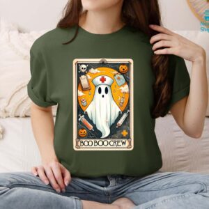 Halloween Boo Boo Crew Shirt, Nursing Ghost, Skeleton Nurse Hoodie, Nurse Tarot Card