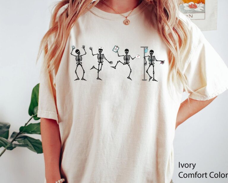 Halloween Nurse Shirt, Dancing Skeletons T-Shirt, Spooky Nurse Gift, Nurse Appreciation