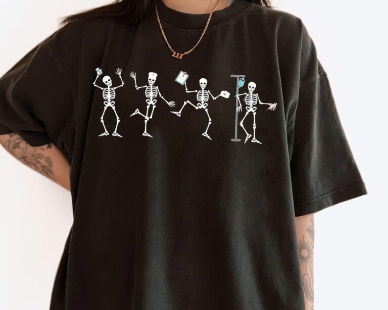 Halloween Nurse Shirt, Dancing Skeletons T-Shirt, Spooky Nurse Gift, Nurse Appreciation
