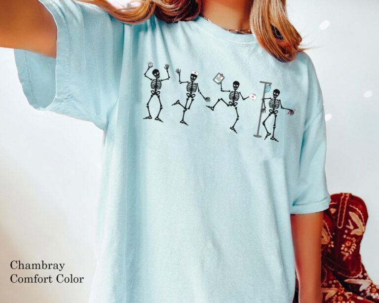 Halloween Nurse Shirt, Dancing Skeletons T-Shirt, Spooky Nurse Gift, Nurse Appreciation