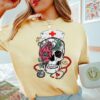 Rose Skull Nurse Halloween Shirt, Nursing T-shirt, Nurse Work Shirt, Gift For Nurse