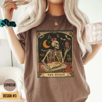 Skeleton Nurse Graduation Gift, Halloween Nurse Tshirt, School Nursing Teacher Shirt 3