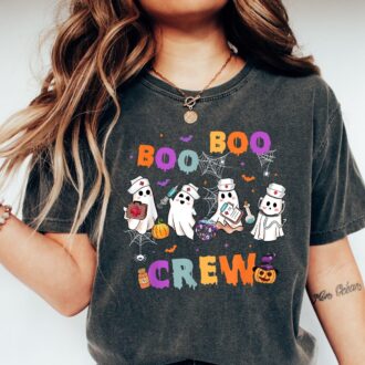 Boo Boo Crew Halloween Nurse Shirt, Cute & Funny Nursing Comfort Colors Tee