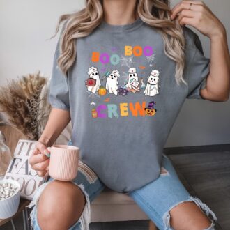 Boo Boo Crew Halloween Nurse Shirt, Cute & Funny Nursing Comfort Colors Tee