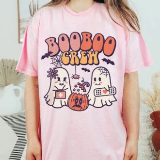 Boo Boo Crew Nurse Ghost Shirt, Funny Spooky Ghost Costume for Nurses