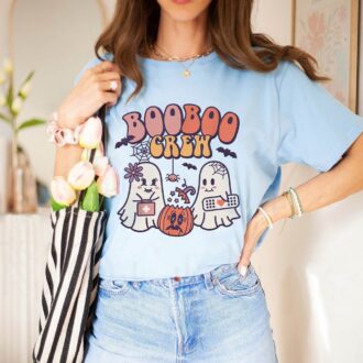 Boo Boo Crew Nurse Ghost Shirt, Funny Spooky Ghost Costume for Nurses