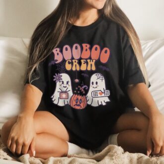Boo Boo Crew Nurse Ghost Shirt, Funny Spooky Ghost Costume for Nurses