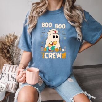 Boo Boo Crew Nurse Ghost Shirt, Spooky Halloween Tee from Comfort Colors