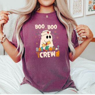 Boo Boo Crew Nurse Ghost Shirt, Spooky Halloween Tee from Comfort Colors