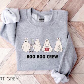 Boo Boo Crew Nurse Halloween Sweatshirt, Cute Spooky Fall Tee for RNs