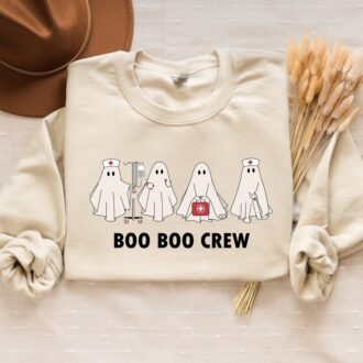 Boo Boo Crew Nurse Halloween Sweatshirt, Cute Spooky Fall Tee for RNs