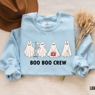 Boo Boo Crew Nurse Halloween Sweatshirt, Cute Spooky Fall Tee for RNs