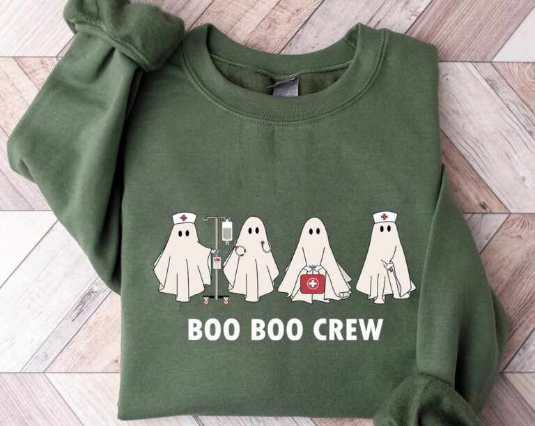 Boo Boo Crew Nurse Halloween Sweatshirt, Cute Spooky Fall Tee for RNs