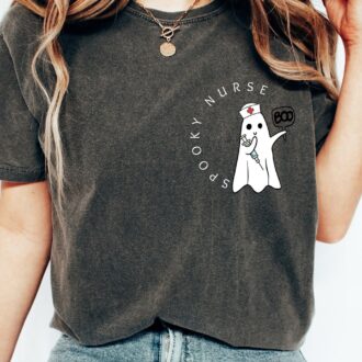 Cute Halloween Nurse Shirt, Comfort Colors Spooky Season Tee