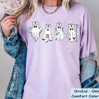 Funny Halloween Nurse T-shirt, Boo Ghost Nurse Shirt, Comfort Colors, Spooky Nurse Gift