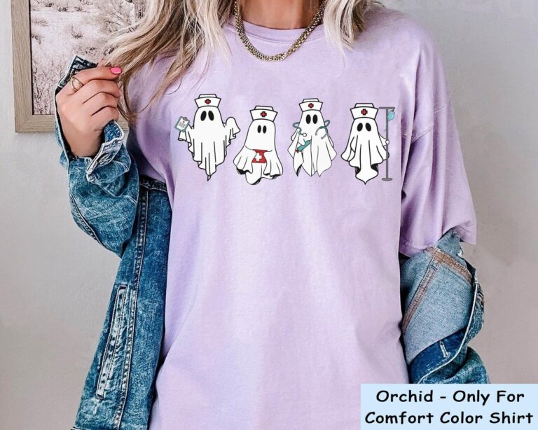 Funny Halloween Nurse T-shirt, Boo Ghost Nurse Shirt, Comfort Colors, Spooky Nurse Gift