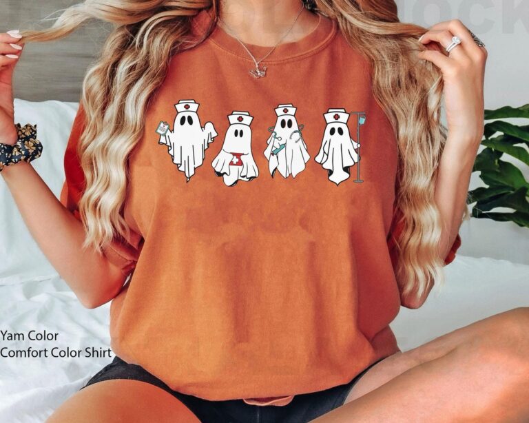 Funny Halloween Nurse T-shirt, Boo Ghost Nurse Shirt, Comfort Colors, Spooky Nurse Gift