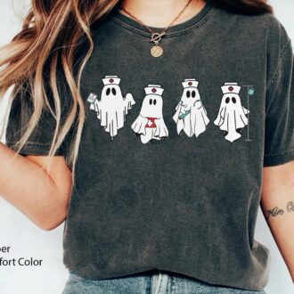 Funny Halloween Nurse T-shirt, Boo Ghost Nurse Shirt, Comfort Colors, Spooky Nurse Gift