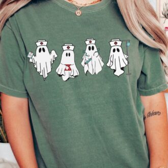 Funny Halloween Nurse T-shirt, Boo Ghost Nurse Shirt, Comfort Colors, Spooky Nurse Gift