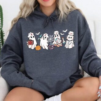 Ghost Nurse Halloween T-Shirt, School Nurse Boo Boo Crew Tee, Clinic, Nurse Gift