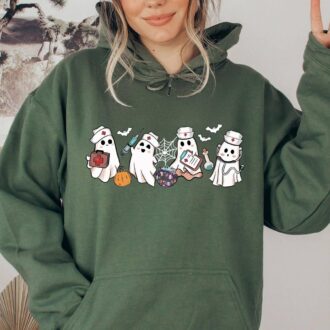 Ghost Nurse Halloween T-Shirt, School Nurse Boo Boo Crew Tee, Clinic, Nurse Gift