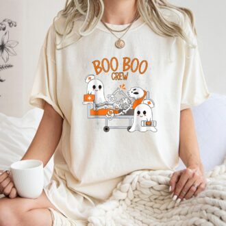 Halloween Boo Crew Nurse T-Shirt, Cute Nurse Shirt, Funny Ghost Shirt