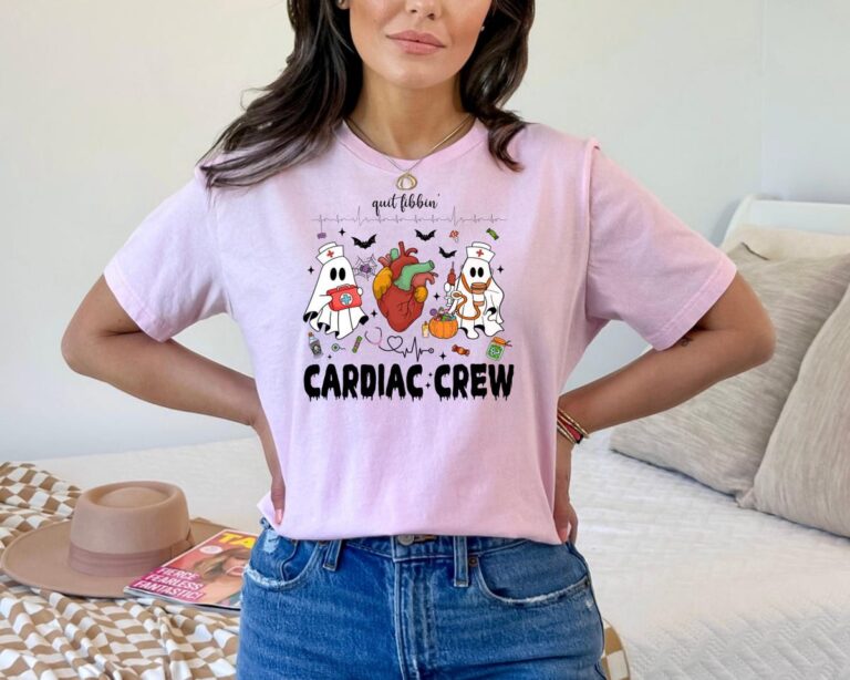 Halloween Cardiac Registered Nurses Shirt, Heart Anatomy Ghosts, Cardiology Heart Warrior Gift