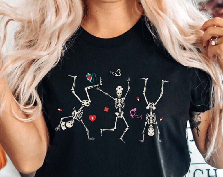 Halloween Healthcare Registered Nurse Skeleton Party Shirt, Medical T-Shirt