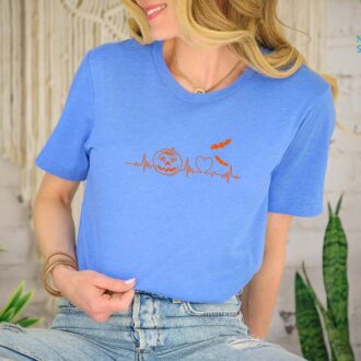 Halloween Pumpkin Heartbeat Shirt, Spooky Vibes Fall Hoodie, Nursing Ghost Shirt